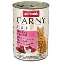 ANIMONDA CARNY ADULT WOŁOWINA, INDYK, KREWETKI PUSZKA 400G